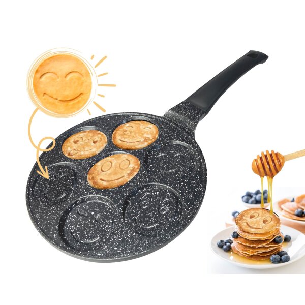 Smiley Pfannkuchen Pfanne Ø26cm Induktion Alu Guss Pancake Pfanne