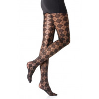 Damen Strumpfhose mit Muster Nero Frauen Hose Socken N.1673 40 DEN schwarz L/XL