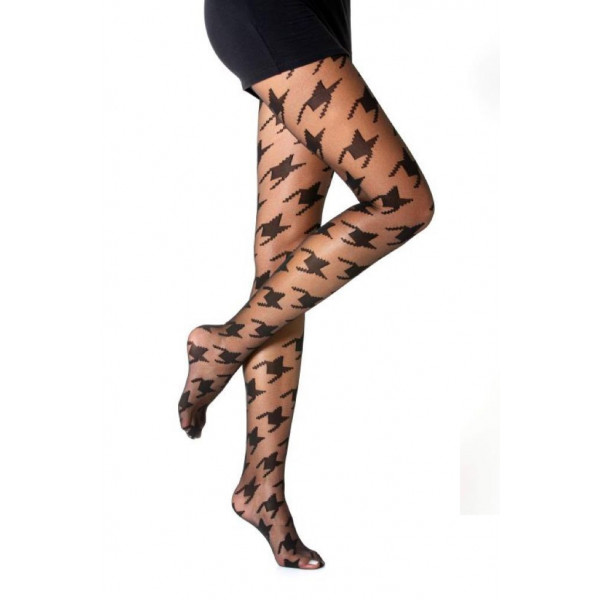 Damen Strumpfhose mit Muster Nero Frauen Hose Socken N.1660 40 DEN schwarz