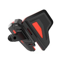 Telesin GP-HBM-MT2 Helmhalterung für Sportkameras wie die Go Pro, Osmo oder Insta Kameras Schwarz-Orange