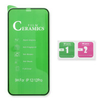 Schutzglas 9D Full Covered Keramik kompatibel mit iPhone 14 Pro Max in Schwarz Premium Tempered Glas Displayglas