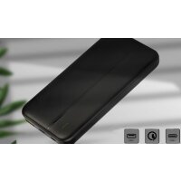 Powerbank 10000mAh mit 2 Outputs kompatibel mit Handy, Tablet, Smartphone Schwarz