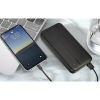 Powerbank 10000mAh mit 2 Outputs kompatibel mit Handy, Tablet, Smartphone Schwarz