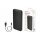 Powerbank 10000mAh mit 2 Outputs kompatibel mit Handy, Tablet, Smartphone Schwarz