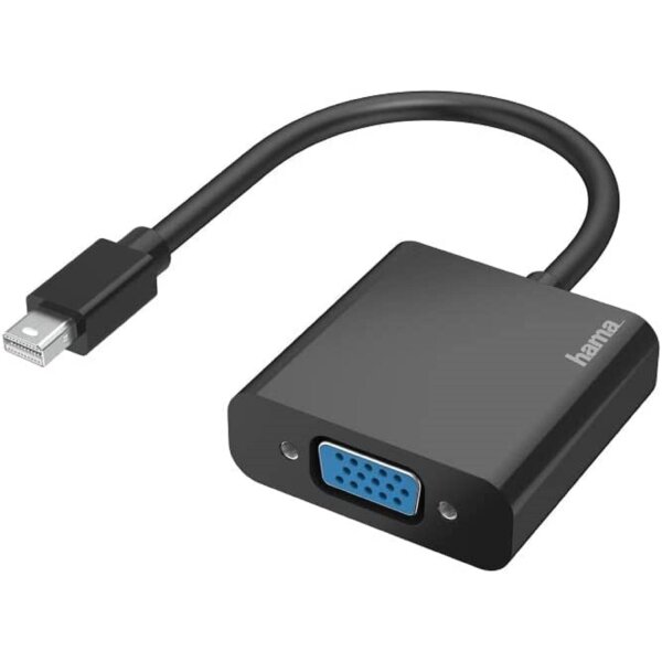 Hama Mini-DisplayPort auf VGA Adapter, Full HD 1080p (Mini DisplayPort Adapter kompatibel mit Thunderbolt 2, Konverter)