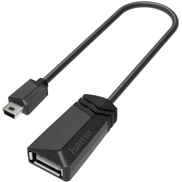 Hama USB OTG Adapter, Mini USB Stecker – USB A Buchse (Adapter zum Anschluss von Mini USB Geräten auf USB-Adapter)