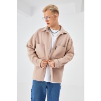 Hemdjacke aus Baumwolle in Oversize Fit Übergangsjacke