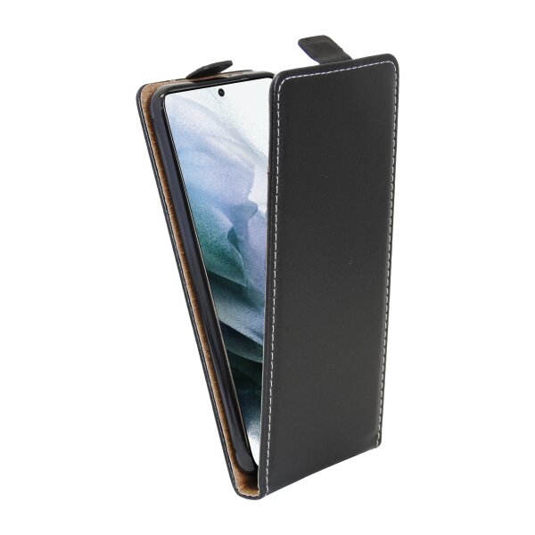 Flip Case kompatibel mit Samsung Galaxy S23+ (S916B) vertikal aufklappbar Schutzhülle Hülle Schwarz