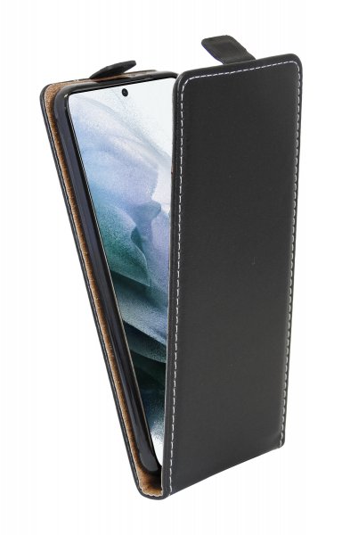Flip Case kompatibel mit Samsung Galaxy S23 Ultra (S918B) vertikal aufklappbar Schutzhülle Hülle Schwarz