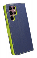Buch Tasche "Fancy" kompatibel mit SAMSUNG GALAXY S23 (SM-911B) Etui mit Standfunktion, Kartenfach Blau-Grün