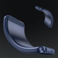Carbon Case Hülle kompatibel mit Samsung Galaxy A34 5G flexible Silikon Carbon Hülle blau