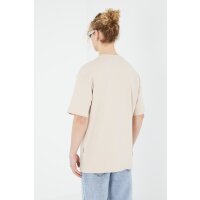 Ossy Homer einfarbiges Basic Oversized T-Shirt | Heavy Qualität mit 320 GSM Baumwolle, Rundhals-Ausschnitt L Beige