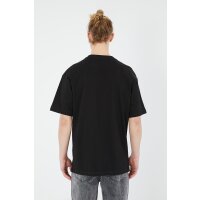 Ossy Homer einfarbiges Basic Oversized T-Shirt | Heavy Qualität mit 320 GSM Baumwolle, Rundhals-Ausschnitt L Schwarz