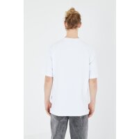 Ossy Homer einfarbiges Basic Oversized T-Shirt | Heavy Qualität mit 320 GSM Baumwolle, Rundhals-Ausschnitt L Weiß