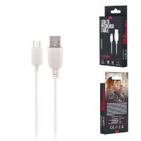 Maxlife 2m Ladekabel USB - microUSB 2A Schnellladekabel Datenkabel Handy-Ladekabel Weiß