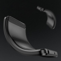 Carbon Case Hülle kompatibel mit Realme 10 4G flexible Silikon Carbon Hülle schwarz