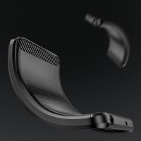 Carbon Case Hülle kompatibel mit Realme 10 Pro Plus flexible Silikon Carbon Hülle schwarz