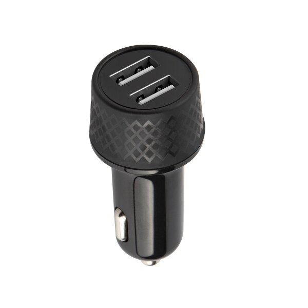 LA-03 Autoladegerät 1xUSB 2,4A + 1xUSB QC 3.0 KFZ-Adapter KFZ-Ladegerät Schwarz