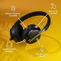 Happy Plugs - Play Wireless Headphones Over-Ear Kopfhörer 85dB Kabellos Bluetooth Kopfhörer Schwarz