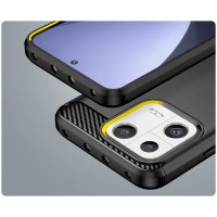Carbon Case Hülle kompatibel mit Xiaomi 13 flexible Silikon Carbon Hülle schwarz