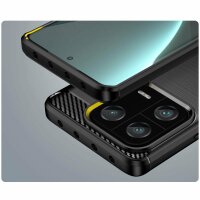 Carbon Case Hülle kompatibel mit Xiaomi 13 Pro flexible Silikon Carbon Hülle schwarz