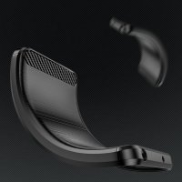 Carbon Case Hülle kompatibel mit Realme C33 flexible Silikon Carbon Hülle schwarz