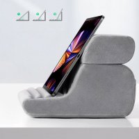 Velour faltbarer Tablet-Telefonständer Kissen Tischständer Grau (60646 LP473)