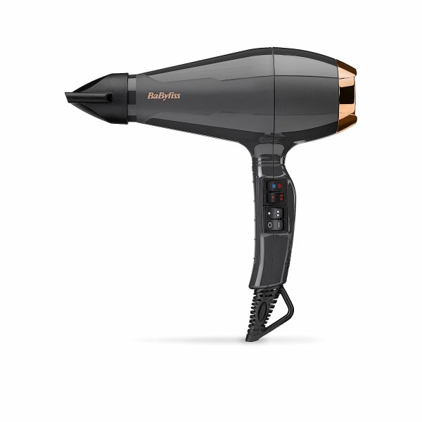 BaByliss Italian Air Pro 2200 Haartrockner Föhn, AC-Motor, 2200 W Leistung, Ionen-Technologie, 6719DE Grau