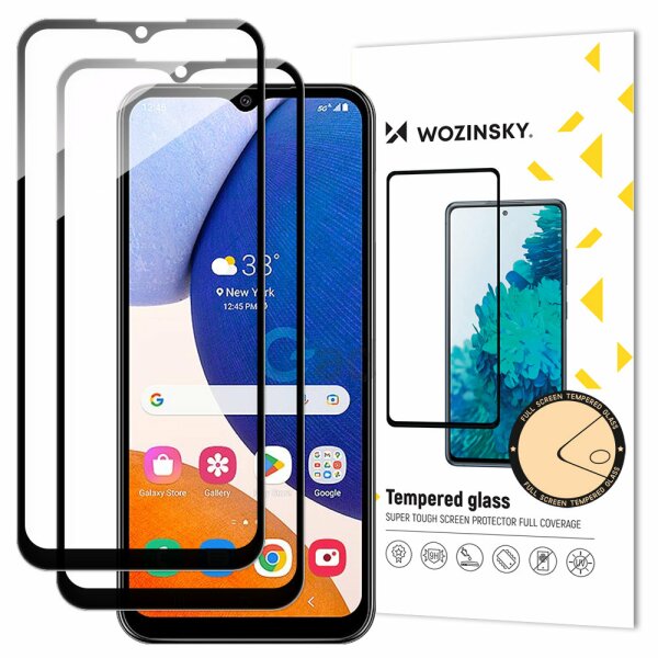 [2erPack] 5D Schutzglas kompatibel mit Samsung Galaxy A14 5G gebogen gehärtetem Glas Film voll Klebstoff und Abdeckung