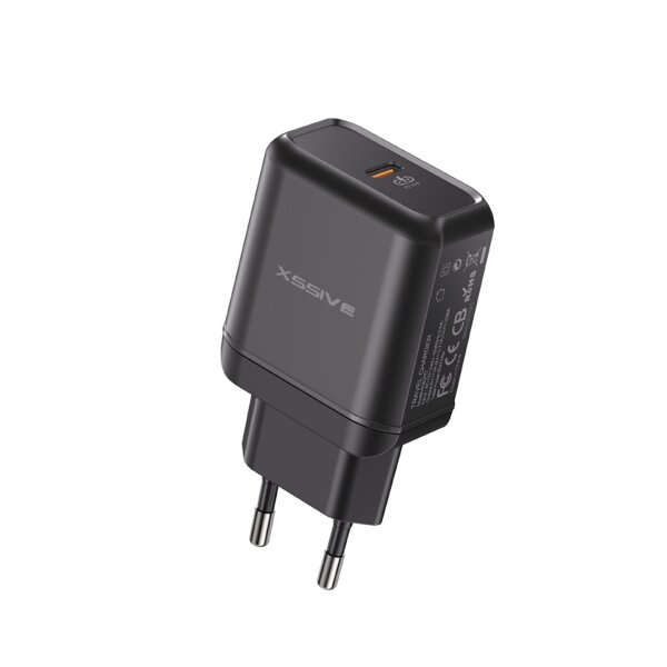 COFI 25W PD Fast Charge Typ-C Schnell-Ladegerät Netzladegerät 3A Stecker kompatibel mit Android & iPhone schwarz