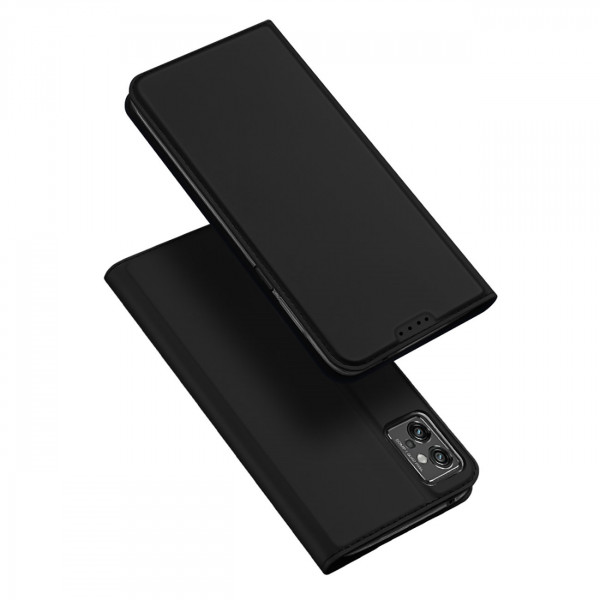 Buch Tasche kompatibel mit Motorola Moto G32 Etui Brieftasche Schutzhülle mit Standfunktion, Kartenfach schwarz