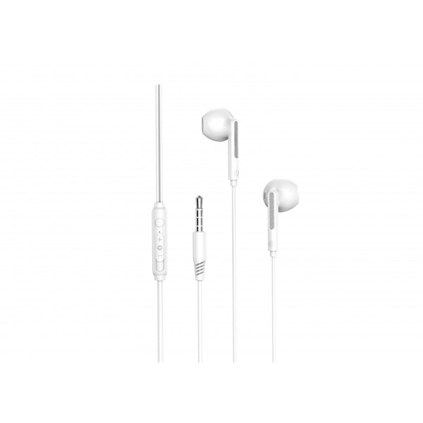 COFI In-Ear Kopfhörer ( minijack 3.5mm ) Headset Universal mit Mikrofon minijack 3.5mm Anschluss kompatibel mit Smartphones weiß