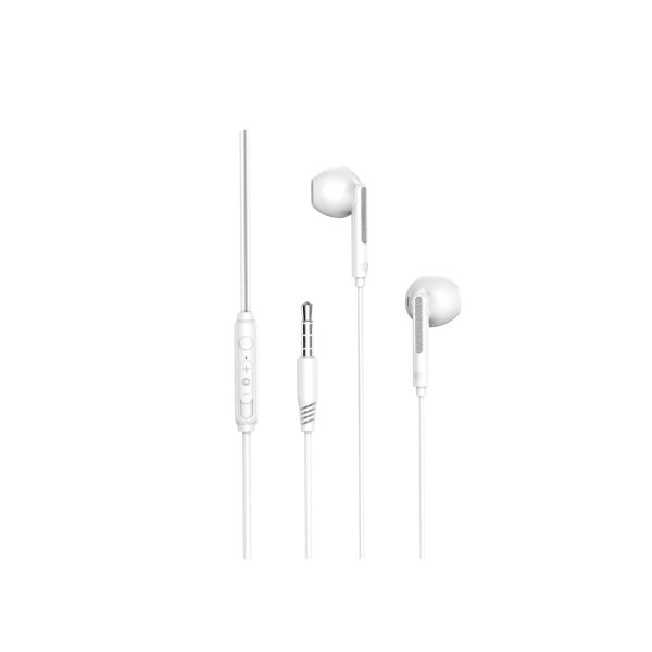 COFI In-Ear Kopfhörer ( minijack 3.5mm ) Headset Universal mit Mikrofon minijack 3.5mm Anschluss kompatibel mit Smartphones weiß