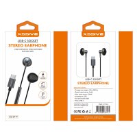 COFI In-Ear Kopfhörer Typ-C Headset mit Mikrofon USB-C Anschluss kompatibel mit Smartphones schwarz