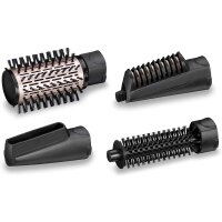 BaByliss AS200E Rotierende Warmluftbürste Set Brush & Style Ionic, 1000 Watt, 4 Aufsätze, schwarz, 5-teiliges Set