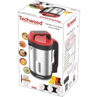 Techwood TSM-1655 Standmixer, beheizbar, Kapazität 1,6 l, Suppe samtig, Kompot, Warmhaltefunktion, 1000 W, Edelstahl