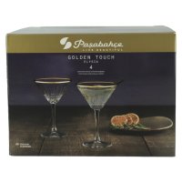 Pasabahce 440328 4er Pack Elysia Golden Touch Kelchglas/Martiniglas