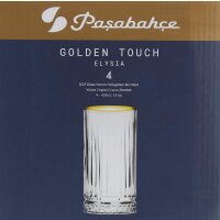 Paşabahçe Golden Touch Elysia Saftglas 4er 450cc, Goldenes Detail