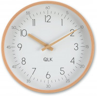 QLK Wanduhr Slight Moderne Design Uhr mit Holzrahmen und...