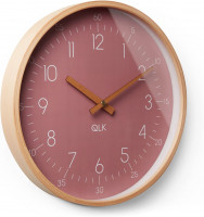 QLK Wanduhr rosa Slight Moderne Design Uhr mit Holzrahmen...