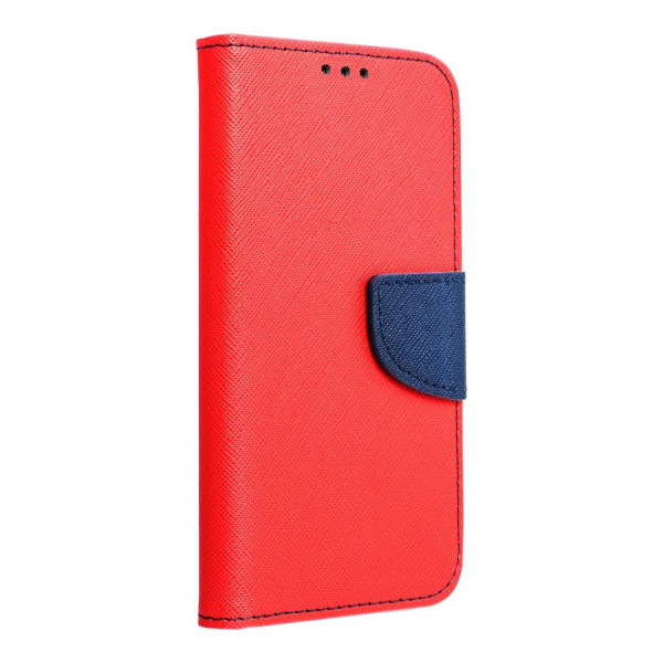Buch Tasche "Fancy" kompatibel mit SAMSUNG GALAXY A14 5G Handy Hülle Brieftasche mit Standfunktion, Kartenfach Rot-Blau