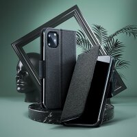 Buch Tasche "Fancy" kompatibel mit Nokia X30 Handy Hülle Brieftasche mit Standfunktion, Kartenfach Schwarz