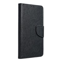 Buch Tasche "Fancy" kompatibel mit Nokia X30 Handy Hülle Brieftasche mit Standfunktion, Kartenfach Schwarz