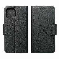 Buch Tasche "Fancy" kompatibel mit Samsung Galaxy M33 5G Handy Hülle Brieftasche mit Standfunktion, Kartenfach Schwarz