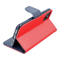 Buch Tasche "Fancy" kompatibel mit SAMSUNG GALAXY A34 5G Handy Hülle Brieftasche mit Standfunktion, Kartenfach Rot-Blau