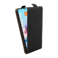 Flip Case kompatibel mit XIAOMI REDMI NOTE 10 5G Handy Tasche vertikal aufklappbar Schutzhülle Klapp Hülle Schwarz