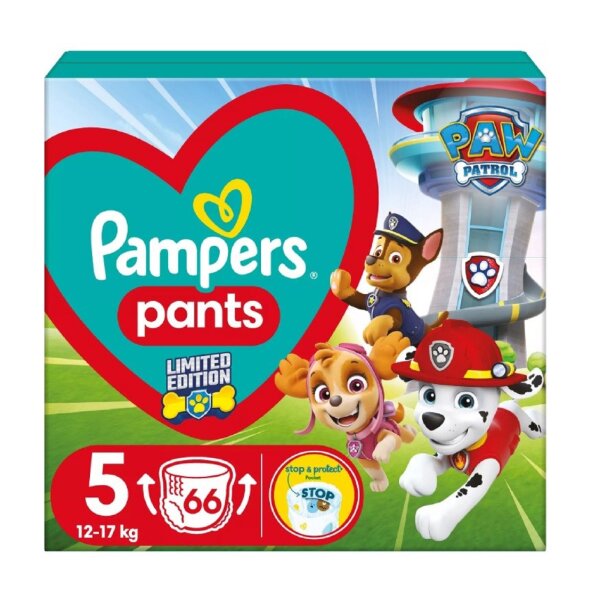 PAMPERS WB Paw Patrol Windeln Pampers Größe 5 12-17kg 66 Stk.