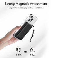 VEGER Power Bank MagOn mit Wireless Charging Support MagSafe 15W - 10 000mAh PD 22,5W Weiß (VP1151 / W1151)