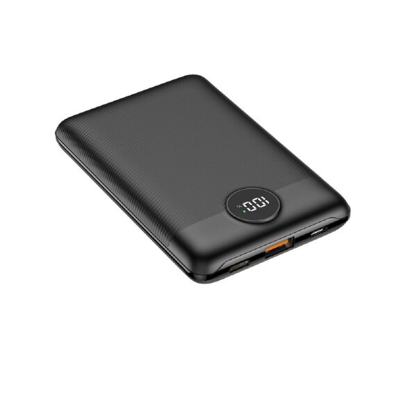 VEGER Power Bank S11 - 10 000mAh LCD Quick Charge PD 22,5W Micro-USB, USB-C und USB-A Schwarz (W1140)