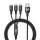 Wozinsky 3in1 USB - USB Typ C / Micro USB / iPhone-Anschluss Ladekabel 2.8A 1.25m Schwarz